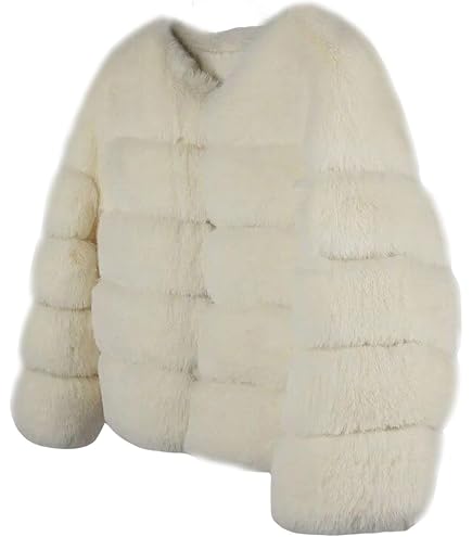 Women Cropped Faux Fur Jacket Winter Y2K Hoodie Zip Up Coats Long